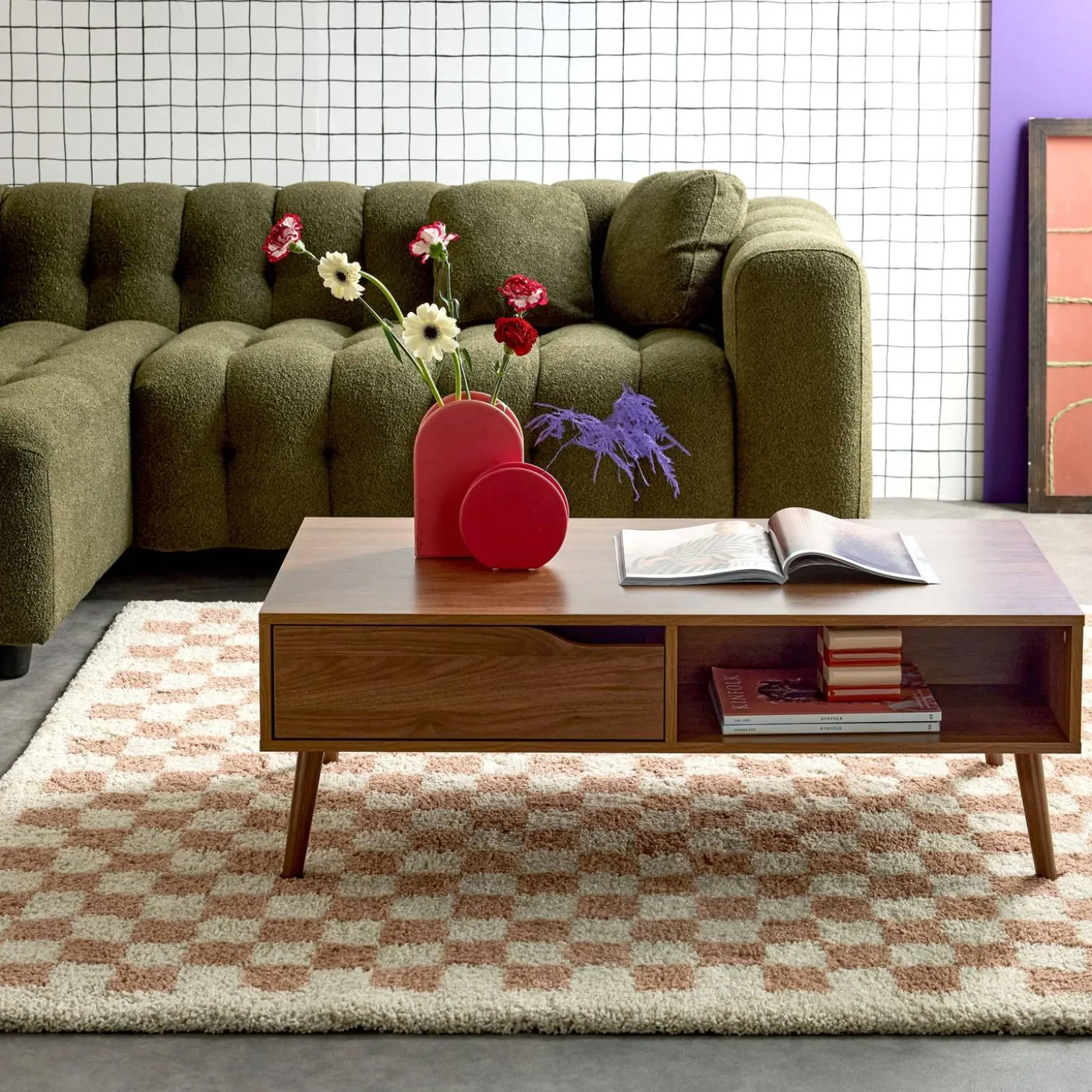 Vintage Couchtisch Nussbaumdekor