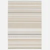 Vintage Innen-/Außenteppich mit Streifenmuster in Creme Beige Grau