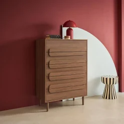 Vintage-Kommode in Holzoptik mit 5 Schubladen