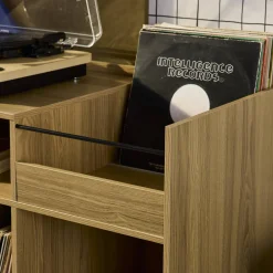 Vintage-Möbel für Schallplatten mit Holzdekor