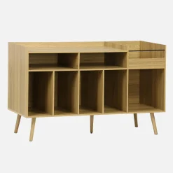 Vintage-Möbel XL für Schallplatten mit Holzdekor 130 cm
