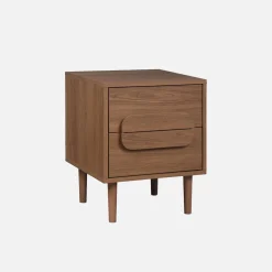 Vintage-Nachttisch im Holzlook mit 2 Schubladen