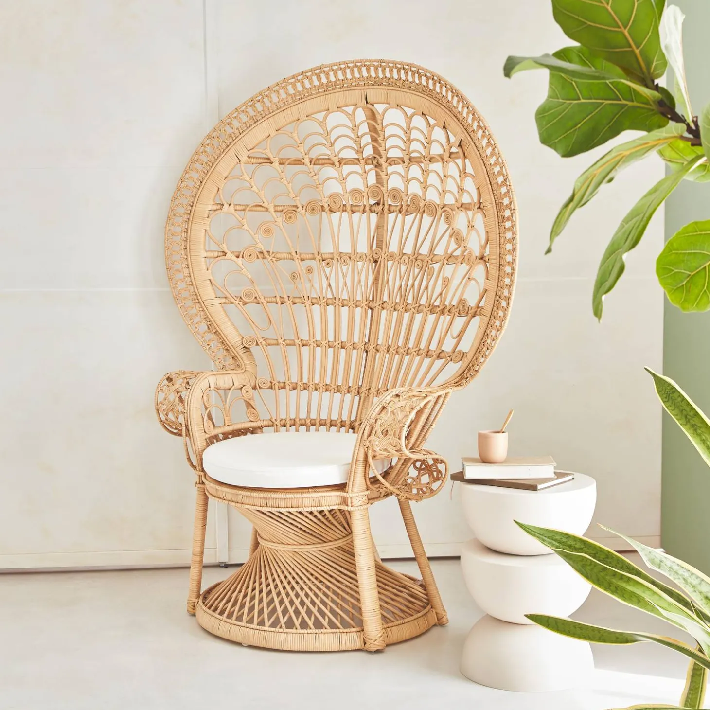 Vintage-Sessel aus Rattan