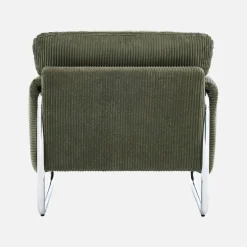 Vintage-Sessel mit Cordbezug und verchromtem Gestell