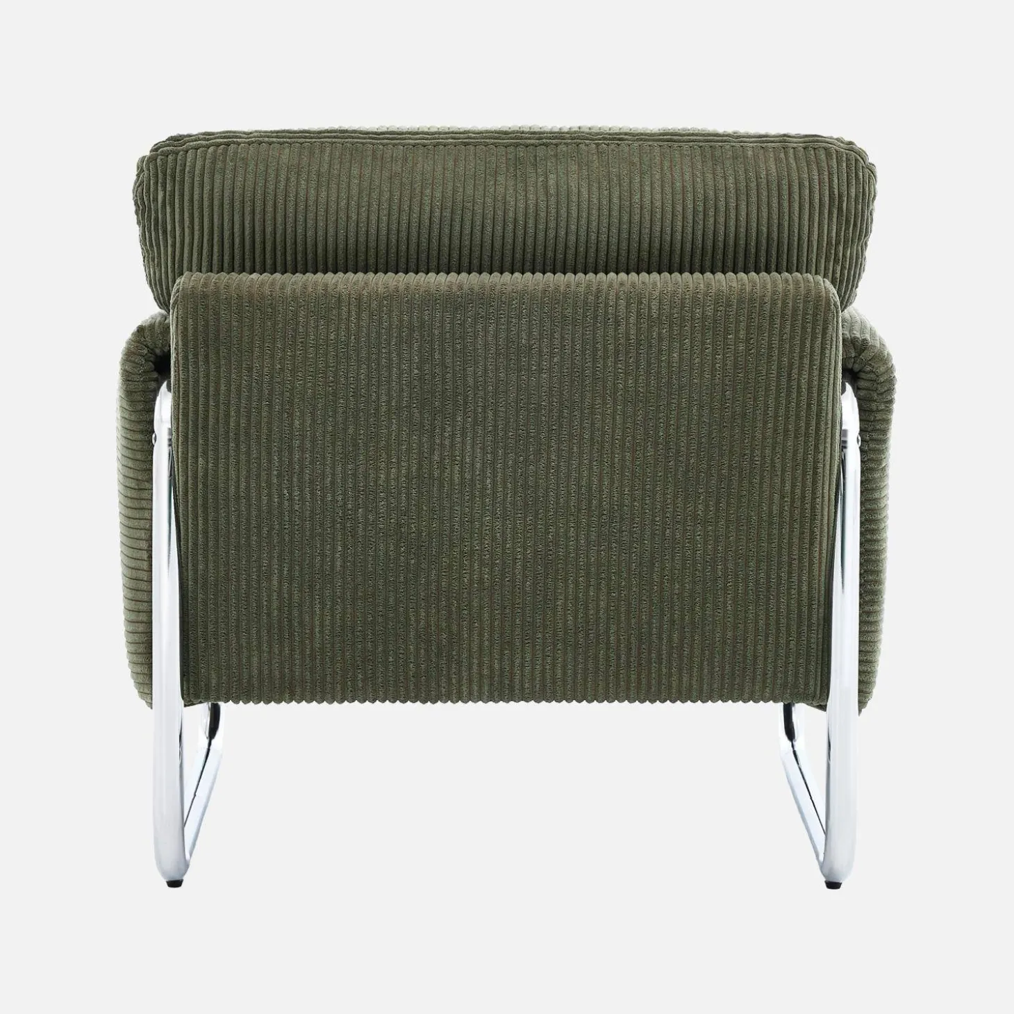 Vintage-Sessel mit Cordbezug und verchromtem Gestell