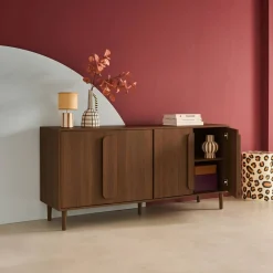Vintage-Sideboard im Holzlook mit 4 Türen, 160 cm