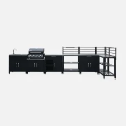 Vollständige Außenküche 7 Elemente + Gasgrill + Schutzhülle