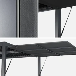 Vordach 3m für Pergola Palace Aluminium und Textilene