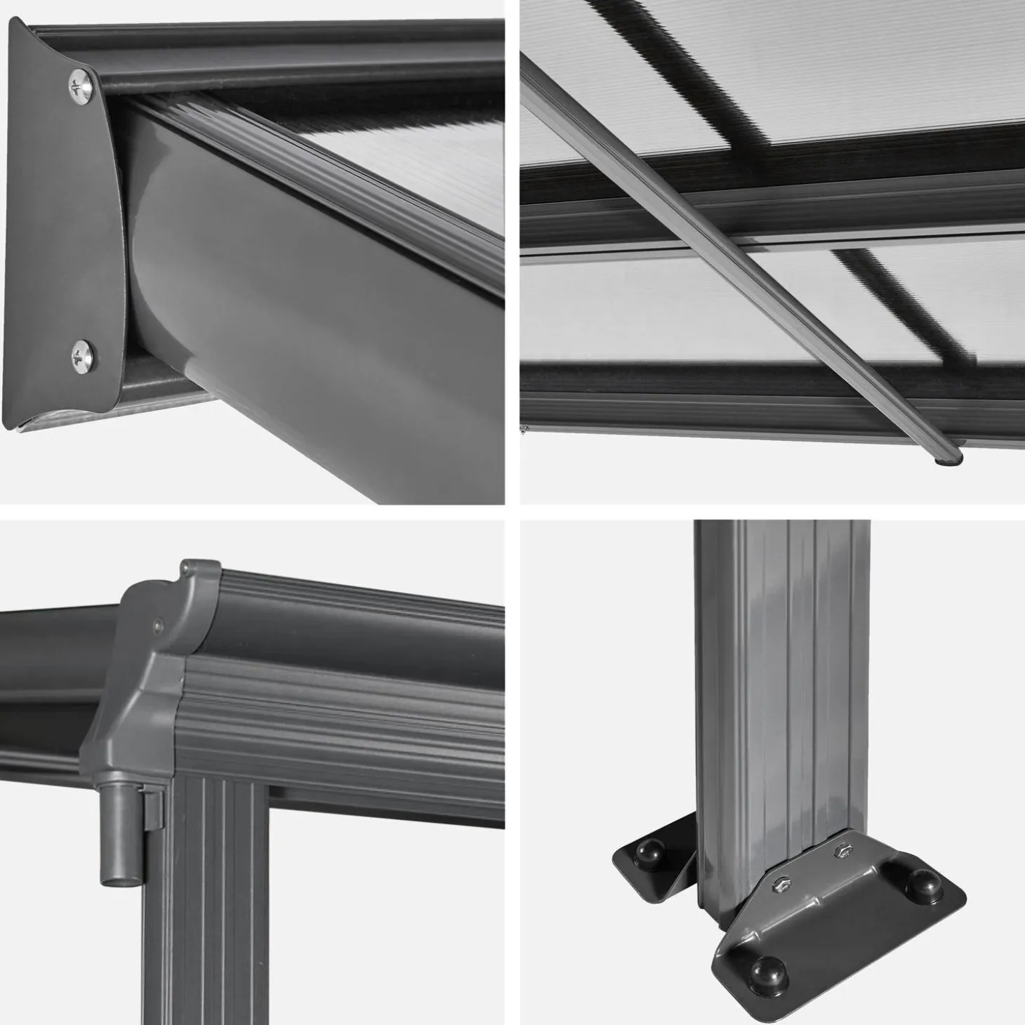 Wardpergola Carport aus Aluminium 3x6 m mit Regenrinne