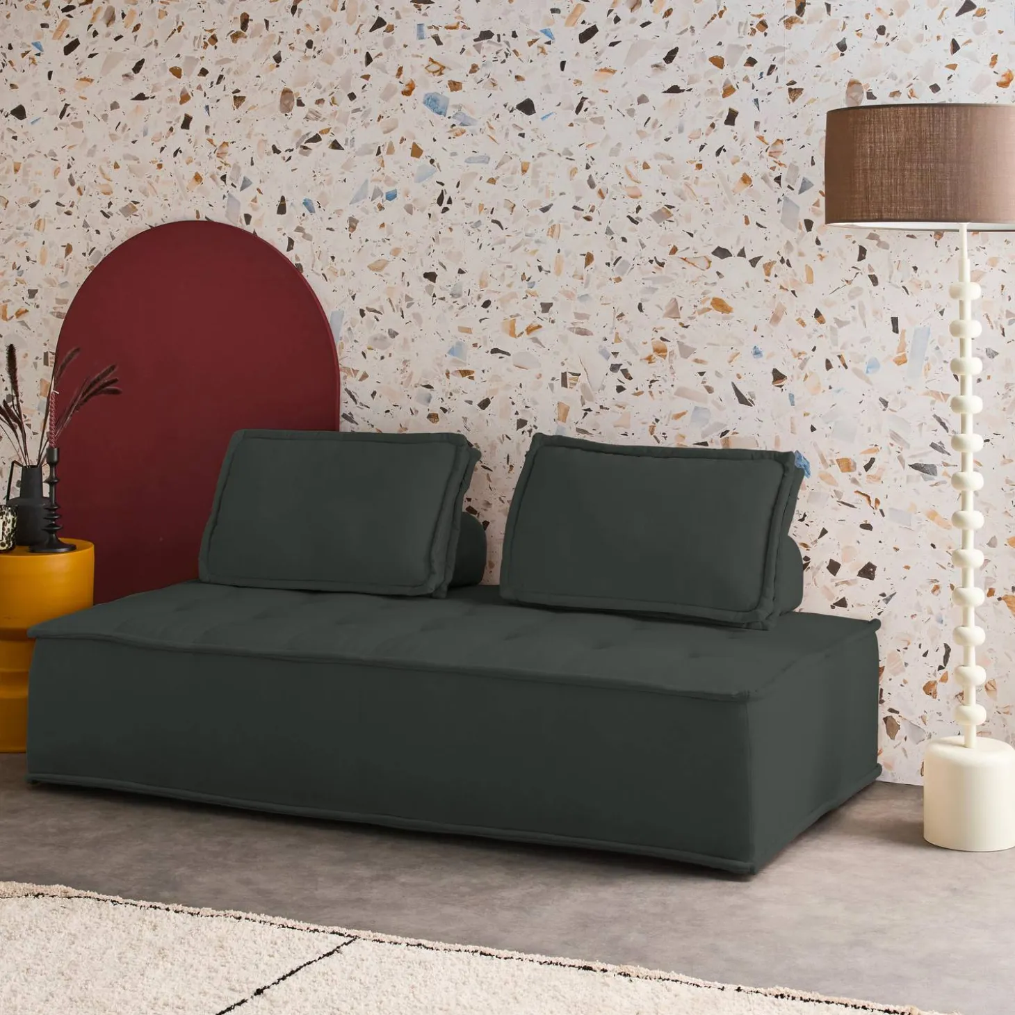 Zweisitzige Sessel für Modulsofa gepolsterter Stoff